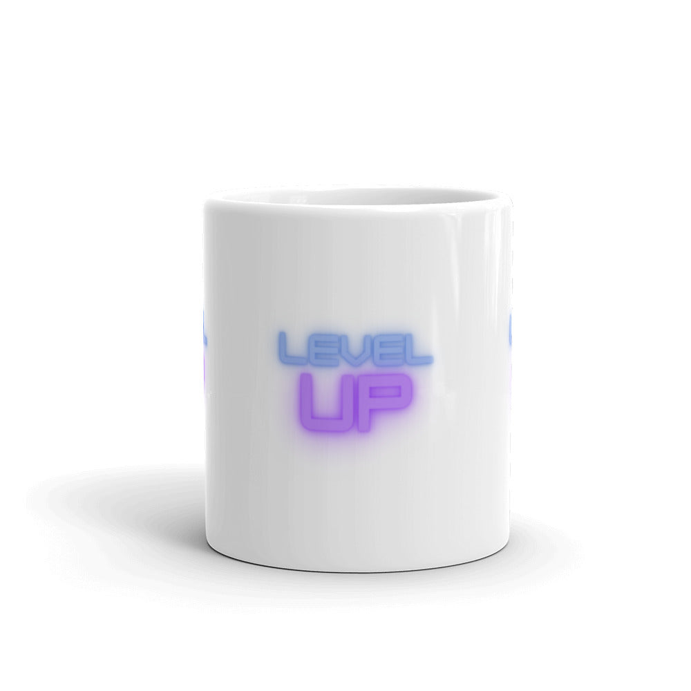 Level Up White glossy mug